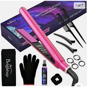 Brightup hair straightener flat iron all in 1